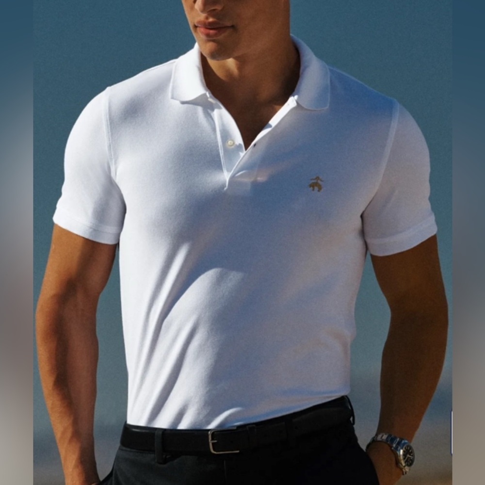 Brooks Brothers Cotton Performance Polo Shirt in White | Size L